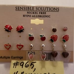 ✅#965 7 Sensible Solutions pairs earrings Heart Bug